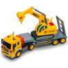 TOYTHRILL Tow Truck with Excavator Toy for Boys 2+ Year Old, Construction Truck Toy with Excavator, Semi Truck with Lights and S