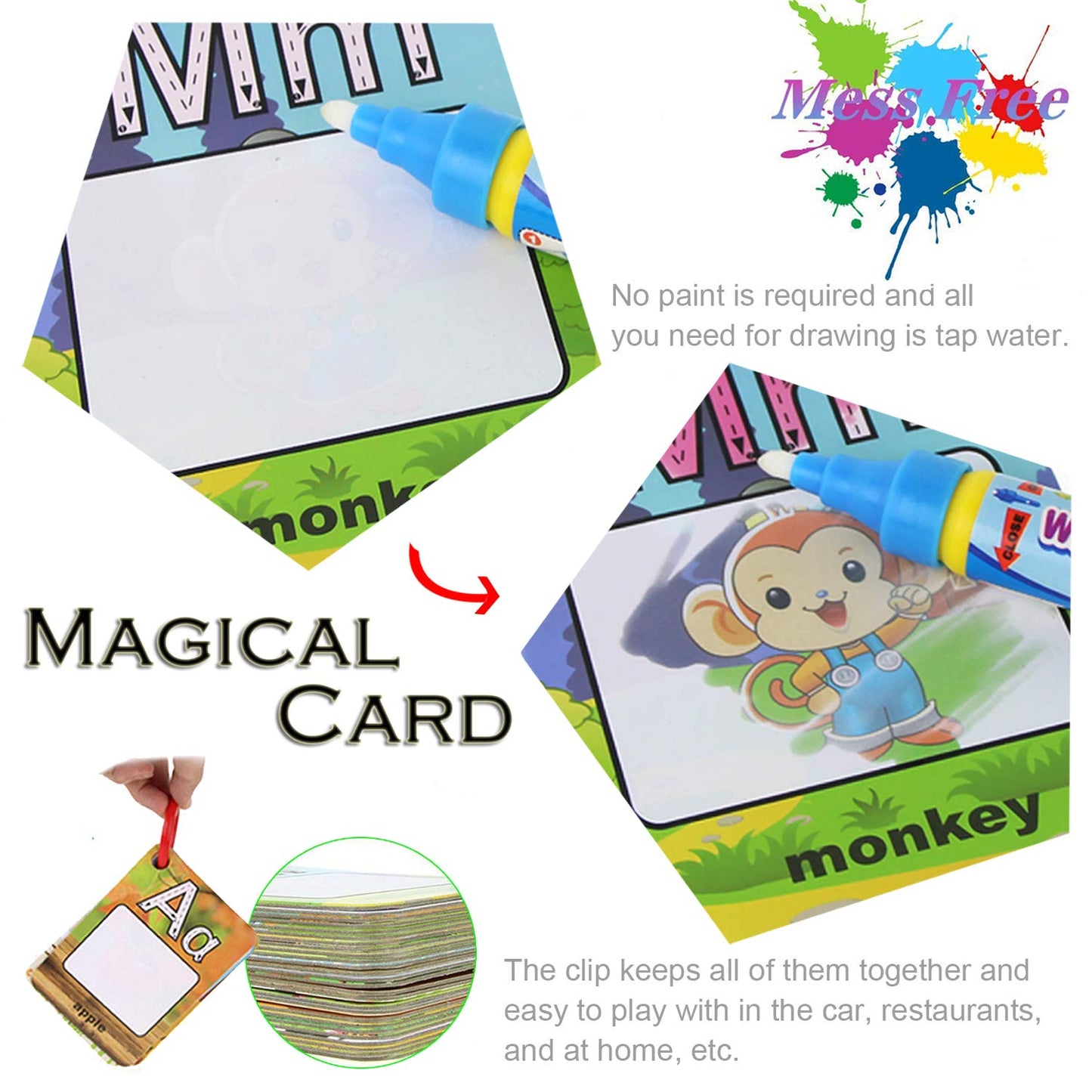 Coolplay Water Cards for Kids - Educational Drawing Cards, Medium Cardboard, Letter Model 1390