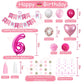 Sweet 6Th Birthday Decorations For Girls, Pink And White 6 Happy Birthday Balloons,6Th Birthday Party Supplies For Daughter Her