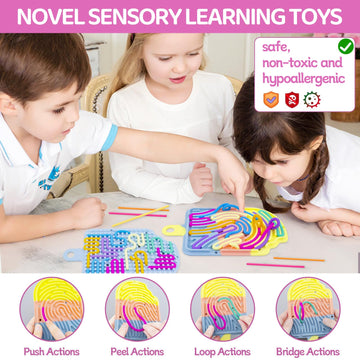Sensory Activity Board Sensory Fidget Toys for Kids Adults for ADHD & Autism, Anxiety, Calming, Stress Relief,Sensory Toys for K