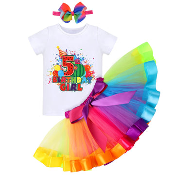 Watermelon Outfits For Girl 5Th Birthday Girl Outfit Toddler Cake Smash Shirt Rainbow Tutu Skirt Headband Photo Shoot Kids Summe