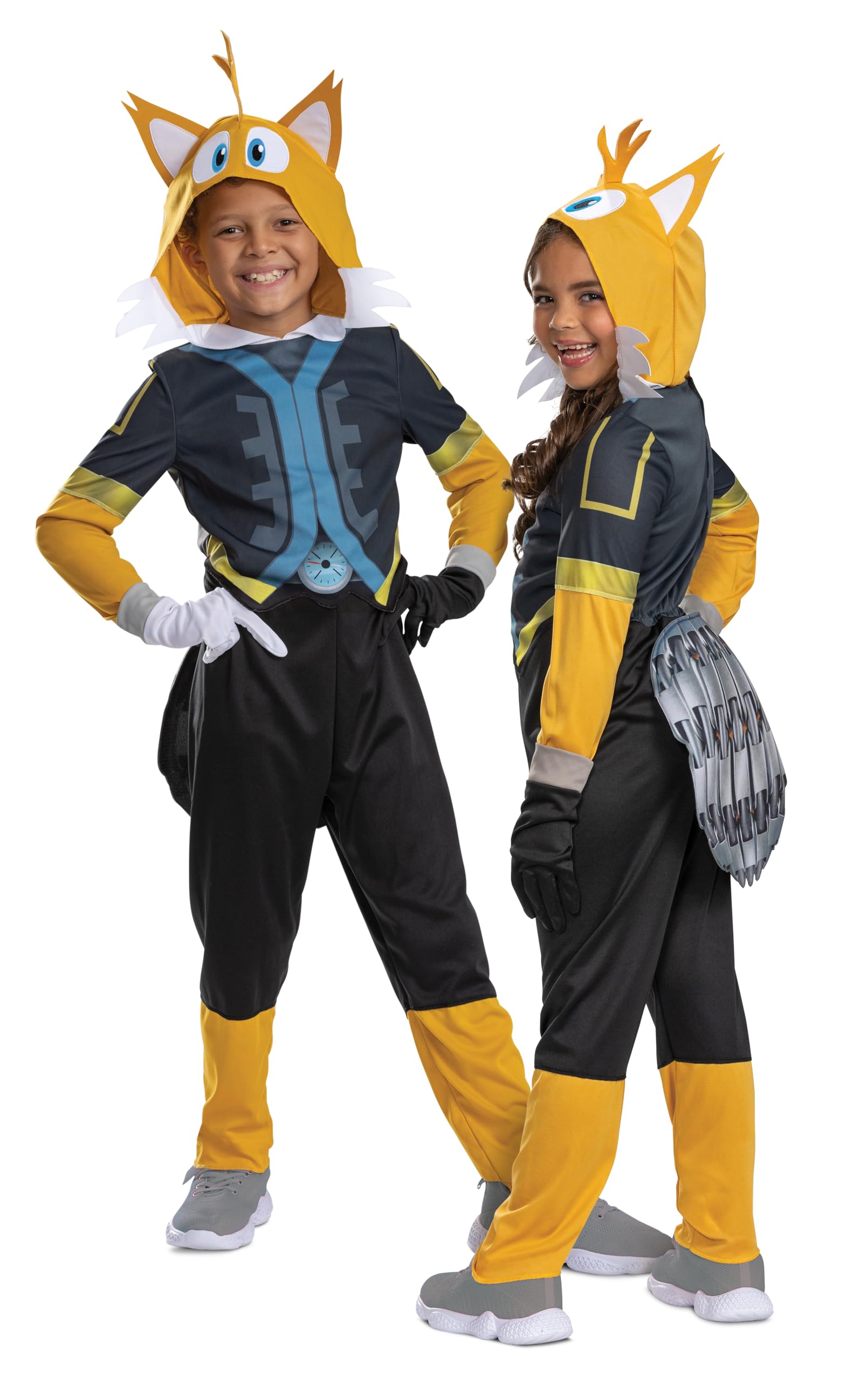 Disguise Tails Costume For Kids, Official Sonic Prime Costume And Headpiece, Size (10-12)