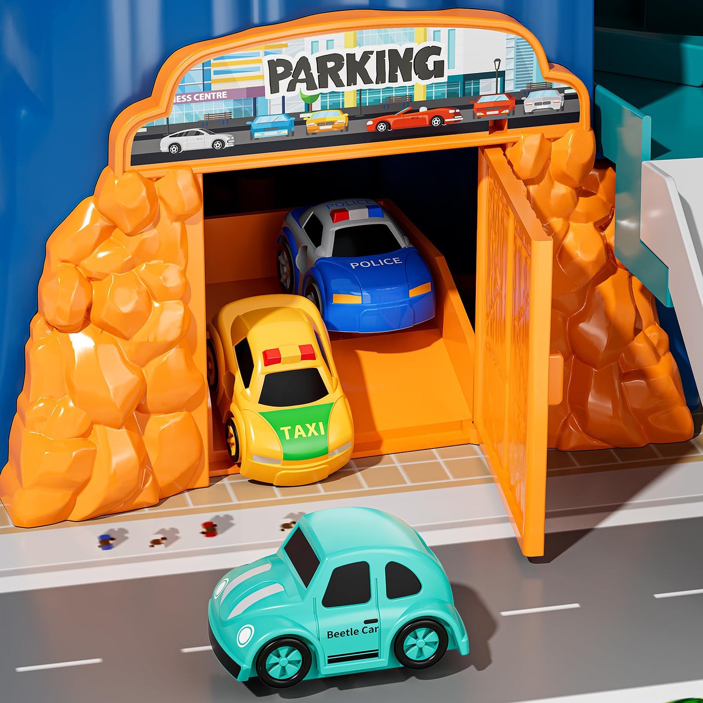 Niplooow Dinosaur Race Track Playset For Boys Kids 3-5, Dinosaur Climbing Hills Car Track Play Set With 10 Mini Racer Cars, Kids