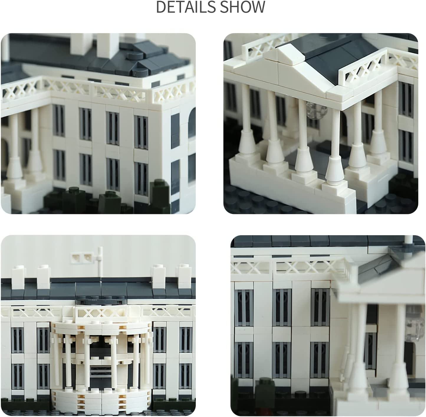 Liberty Imports White House Building Blocks Set, 770 Pieces Washington D.C. White House Famous Landmark Series - Architecture Br