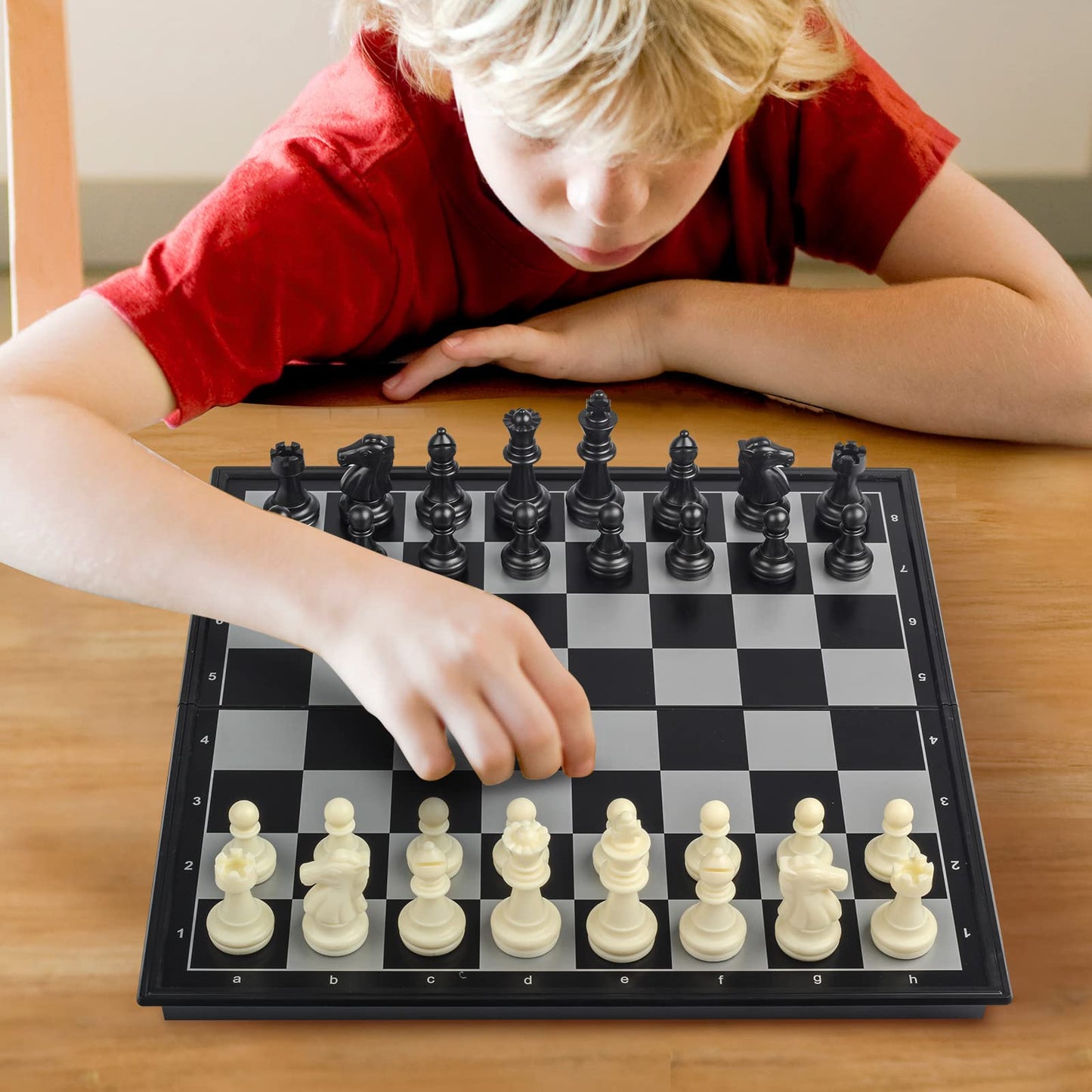 Pedolini Travel Chess Set - Magnetic Portable Folding Board, Medium 9.7 Inch, Plastic Material