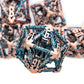 ARUOHHA Hollow DND Dice Set Copper Blue 5-Headed Dragon D and D Dice with Gift Box, Dungeons and Dragons Role Playing Games 7PCS