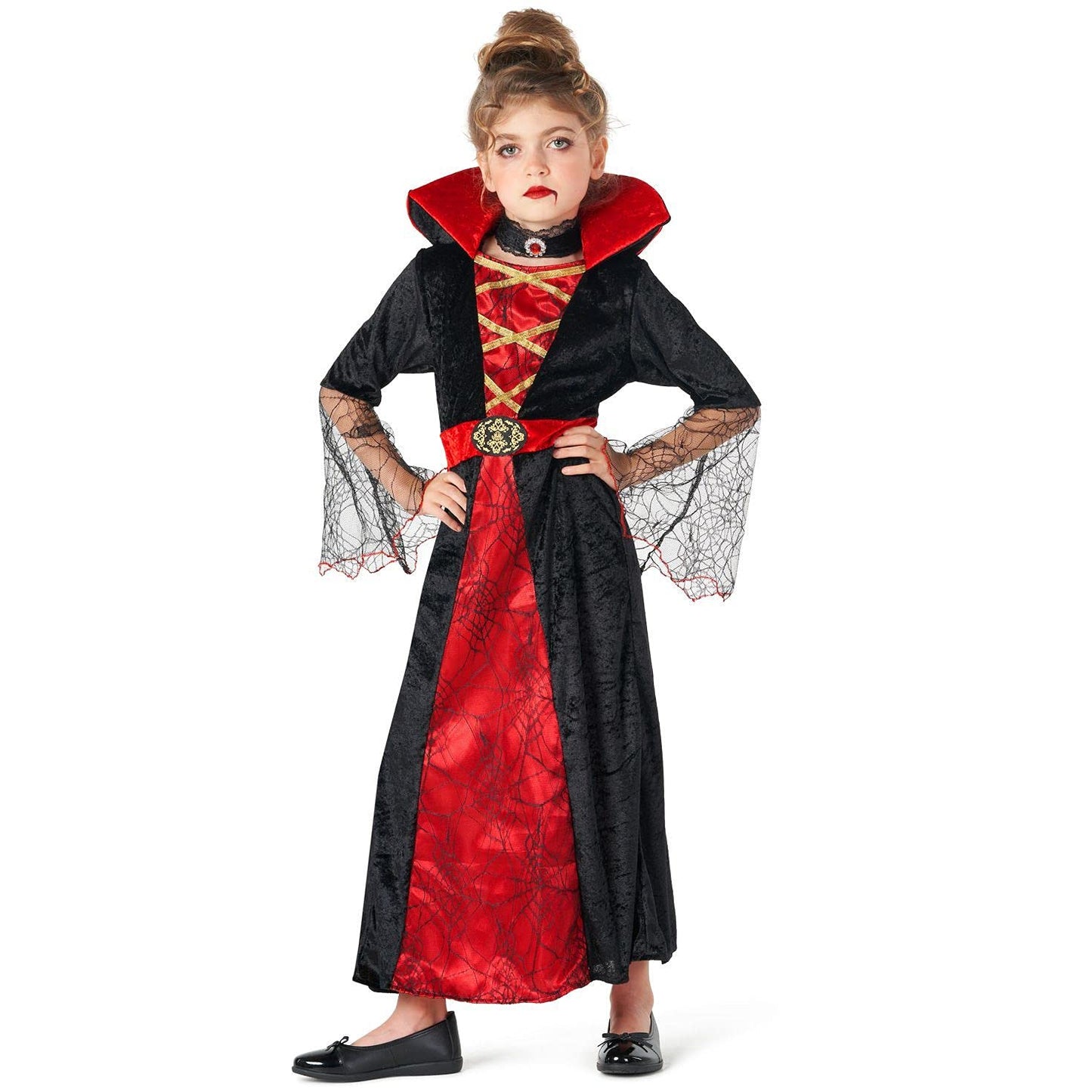 Morph Vampire Costume For Girls - Kids Vampire Halloween Costume - Spooky Vampire Outfit For Girls, 4-6 Years