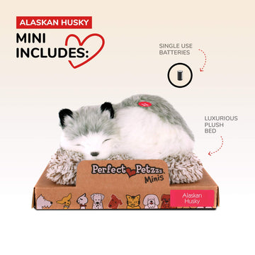 Perfect Petzzz Minis Alaskan Husky, Realistic, Lifelike Stuffed Interactive Plush Toy, Electronic Pets, Companion Pet Puppy With