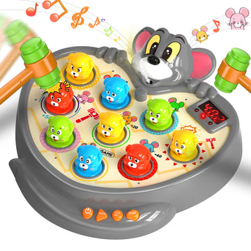 Toys For Ages 2-4,2 Year Old Boy Birthday Gift,With Spray 2 Hammers,5 Game Modes,9 Music & Light Interactive Educational Early Learning Toddlers Toys,Birthday Gifts For 2 3 4 Year Old Boy Toys