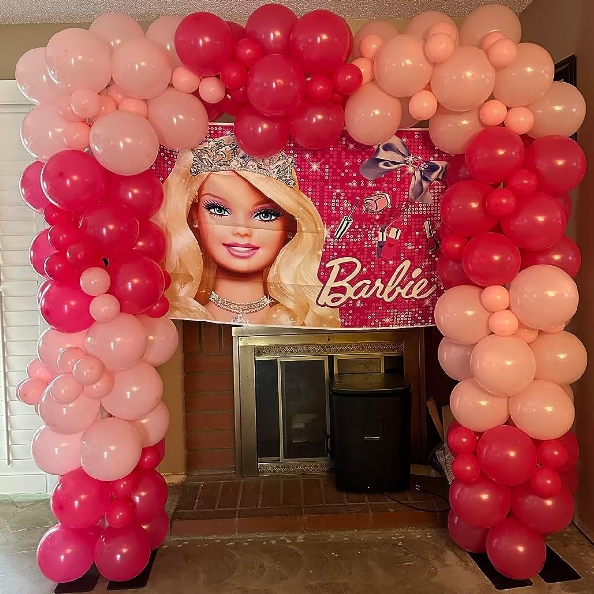 Kepmov Pink Balloon Arch Kit, 100Pcs Hot Pink Maca Pink Balloons, Different Sizes For Wedding, Birthday, Baby Shower, Princess Theme Party Decorations