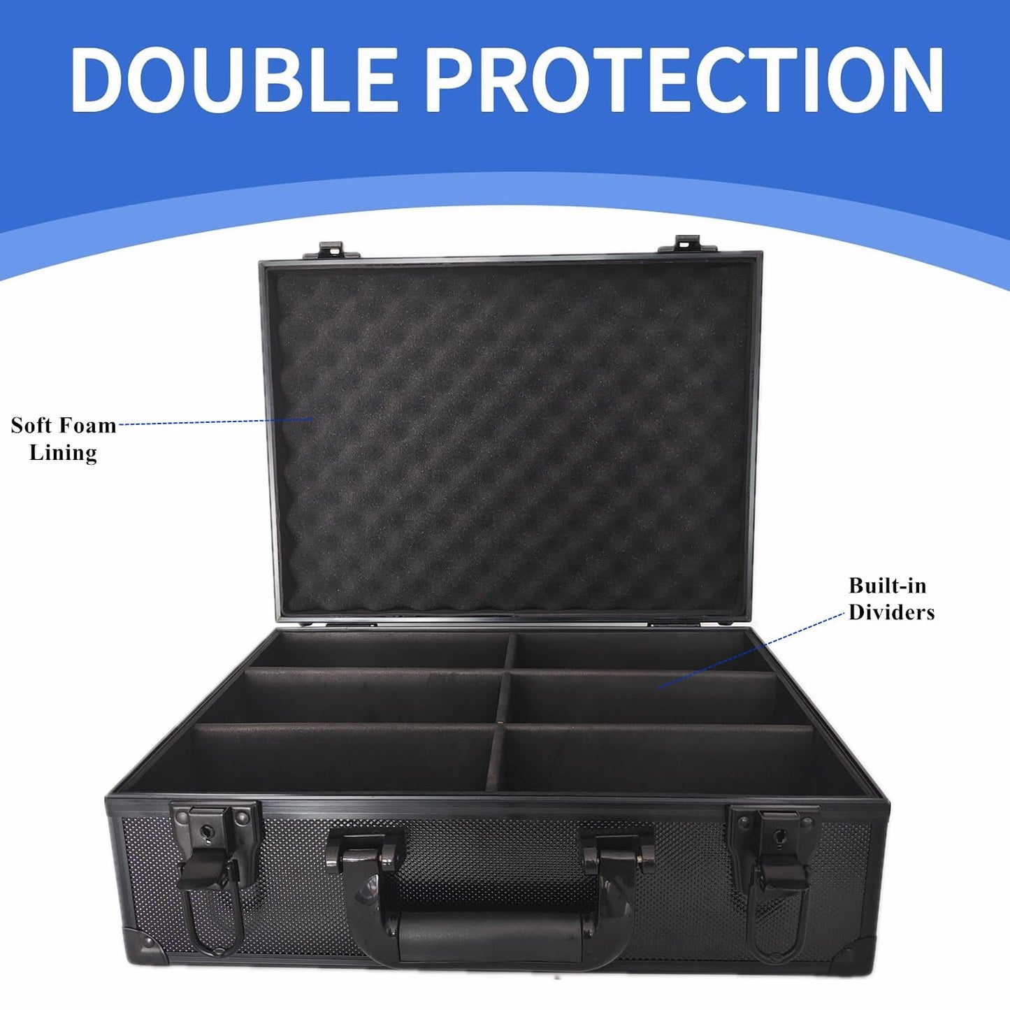 Wutonmu Toploaders Storage Box Hold 600+ 35Pt 3''X4'' Standard Toploaders, Hard Aluminum Alloy Top Loader Storage Case, Trading
