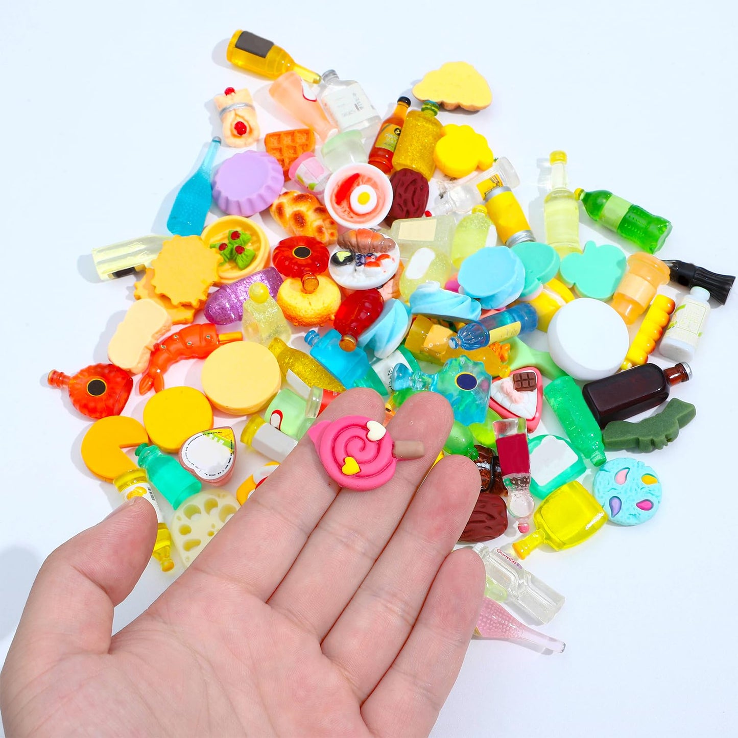 Onest 105 Pieces Miniature Dollhouse Accessories Mini Shopping Cart Basket With Food Drink Bottle And Others For Dollhouse Kitch