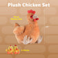 PREXTEX Plush Hen Toy with Two Plastic Easter Eggs & Baby Chicks - 17" Brown Plush for Kids 3-5 Years Old