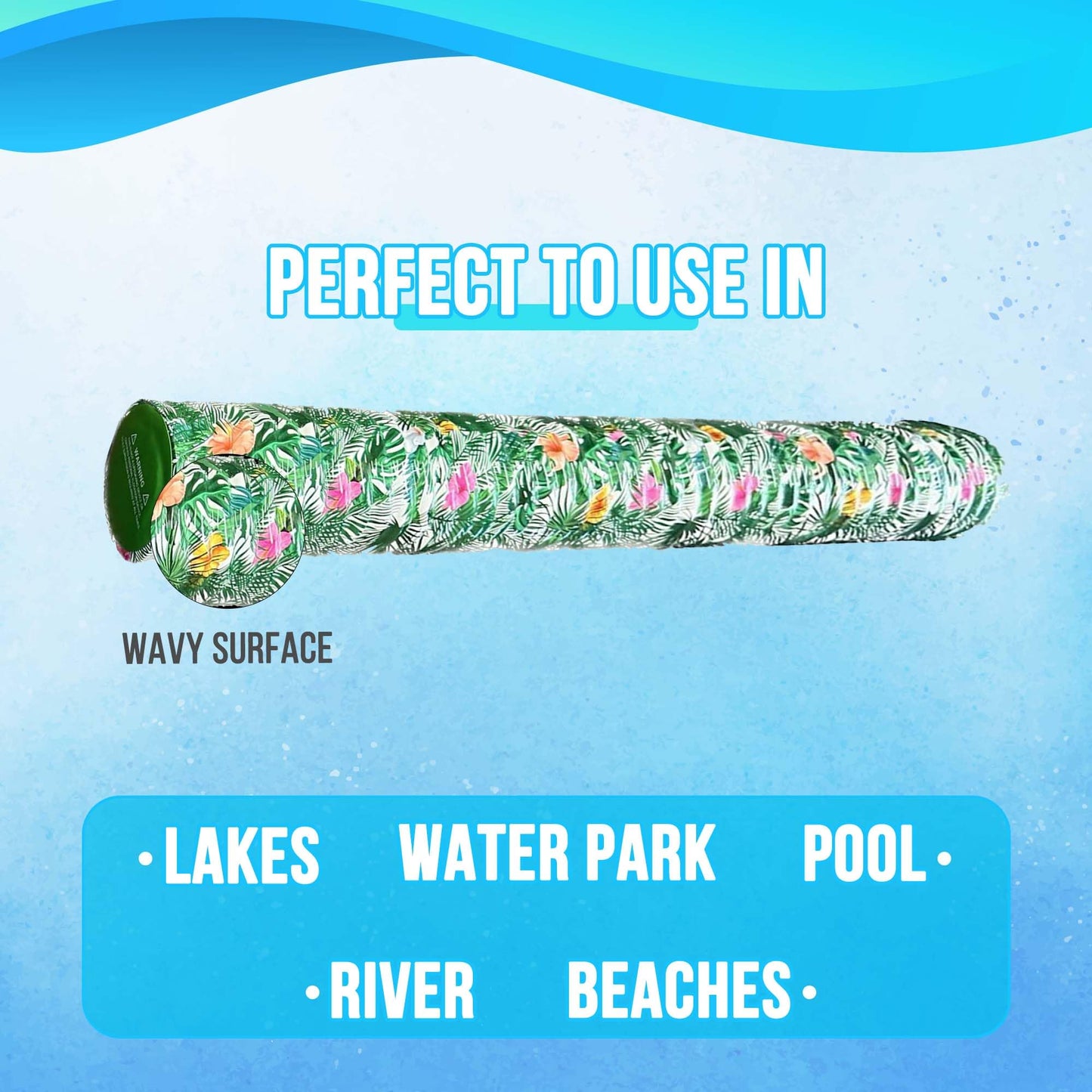 Vos Mega Foam Pool Wavy Noodle Effusion (Bacan), Premium & Big, Super Soft Pool Noodle For Swimming And Floating, Pool Floats, Lake Floats For Adults & Kids, Single Pack