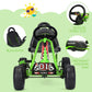 Costzon Go Kart For Kids, 4 Wheel Pedal Powered Go Cart With Adjustable Seat, Handbrake & Non-Slip Wheels, Outdoor Racer Ride On Pedal Car, Gift For Boys Girls (Green)