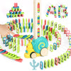 BananMelonBM 180pcs Montessori Learning Automatic Dominos Train Set Toys for Kids,Snail Domino Games Birthday Gift