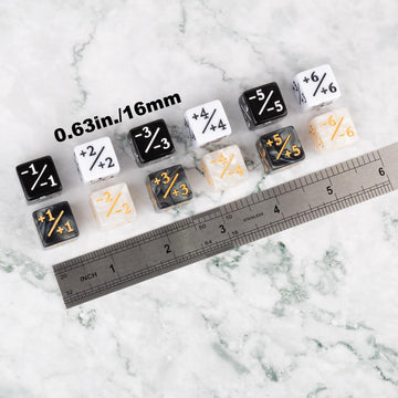 48 Pieces Magic The Gathering Dice Counters Mtg Counter Dice Sets Tokens Accessories Buff D6 Dice Compatible With Mtg, Ccg, Cards Game, (Black & White)