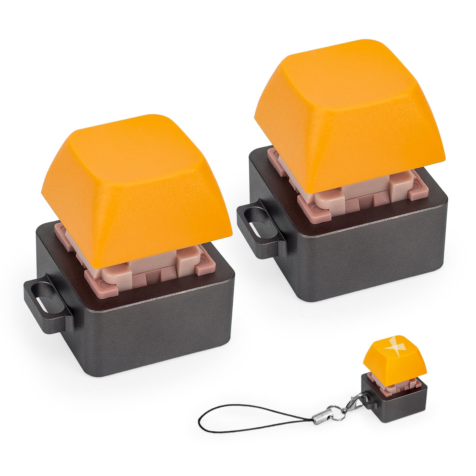 Byhoo 2 PCS Aluminum Alloy Keyboard Fidget, Lightweight Keyboard Clicker Fidget, Silent Mechanical Keycap Fidget Toy for Library