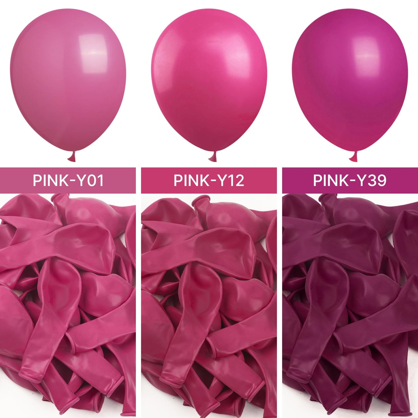 Partywoo Magenta Balloons, 127 Pcs Hot Pink Balloons Different Sizes Pack Of 36 Inch 18 Inch 12 Inch 10 Inch 5 Inch Dark Pink Balloons For Balloon Garland Balloon Arch As Party Decorations, Pink-Y12