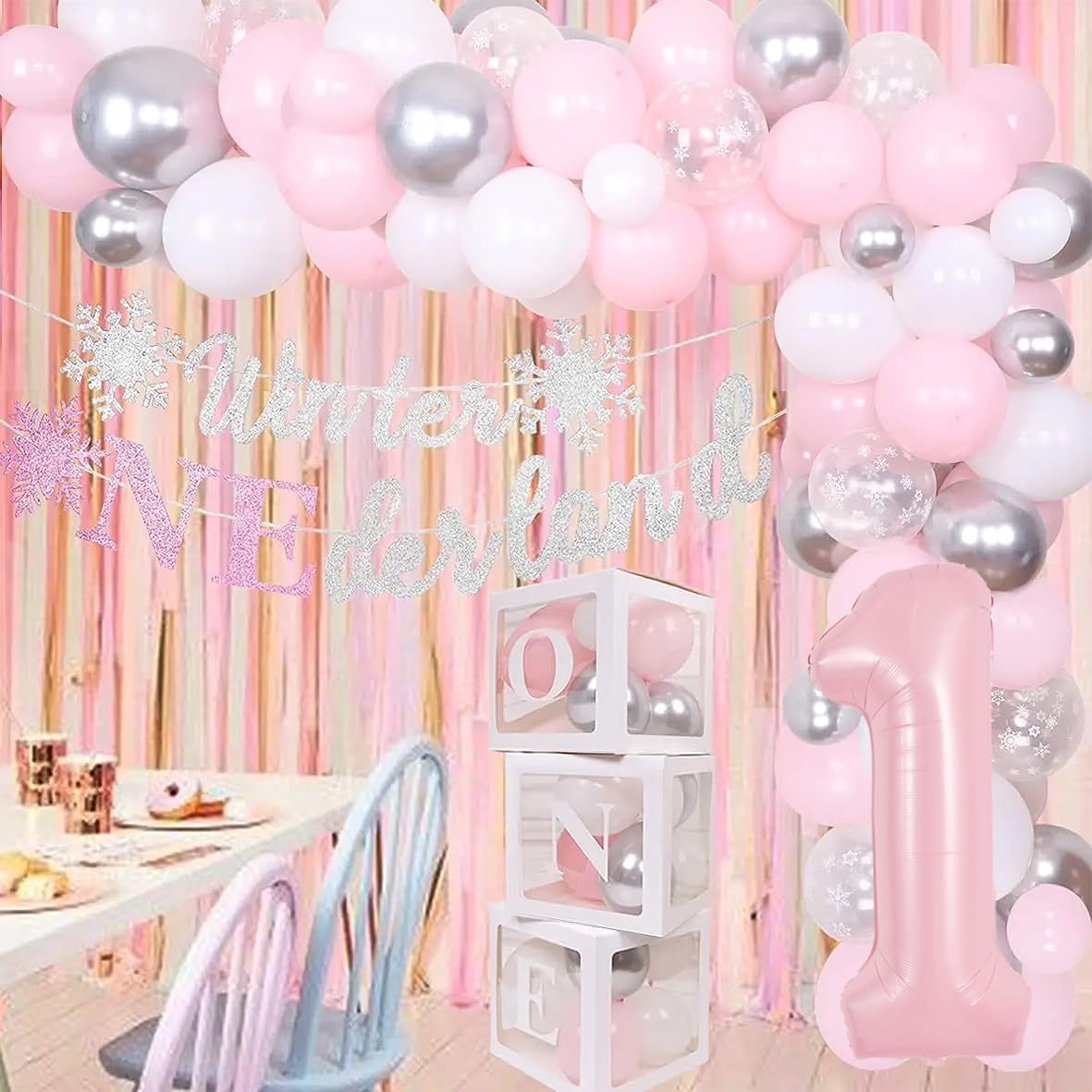 TONIFUL Pastel Pink Number 1 Balloon - 40 Inch Aluminum Balloon for Girl's Birthday, Bridal Shower, Engagement, and Anniversary Decorations