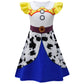 AOVCLKID Girls Jessie Princess Costume Cowgirls Birthday Party Dress Halloween Cosplay Outfits(7-8 Years,Yellow)