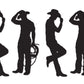 Beistle , 4 Piece Cowboy Silhouettes, 35 & 37 (Black)
