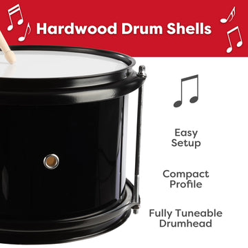 Kids Drum Set - 3-Piece Drum Kit With Cymbal, 2 Toms, Bass Drum And Pedal, Drumsticks, And Throne - Beginner Musical Instruments