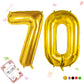 Smlpuame 40 Inch Number Balloon 0-9 Gold Large Number 70 Balloons,Digital Balloons For Birthday Party Celebration Decorations Su