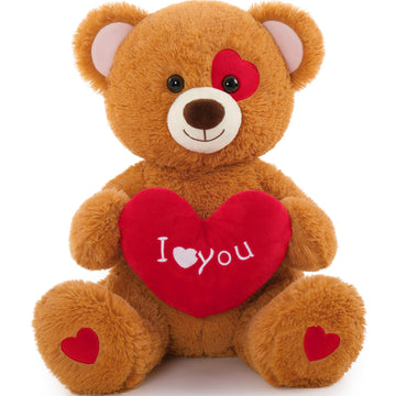 Maogolan Giant Teddy Bear Plush Toy, 51   Large Bear Stuffed Animal With Red Heart Pillow For Special Day Sweet Romantic Anniver