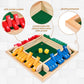 Cretvis 1-4 Players Shut The Box Dice Game, 10 Numbers Traditional Wooden Pub Bar Board Family Table Mat Game Dice For Kids And