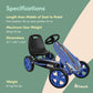 Hauck Speedster Pedal Go Kart With Adjustable Bucket Seat For Kids Ages 4 To 8, Blue