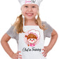 Style Secrets Baby Girls White Polycotton Chef Apron With Cap Costume For Photoshoot, Fun, Activity, Etc. (47 Years)