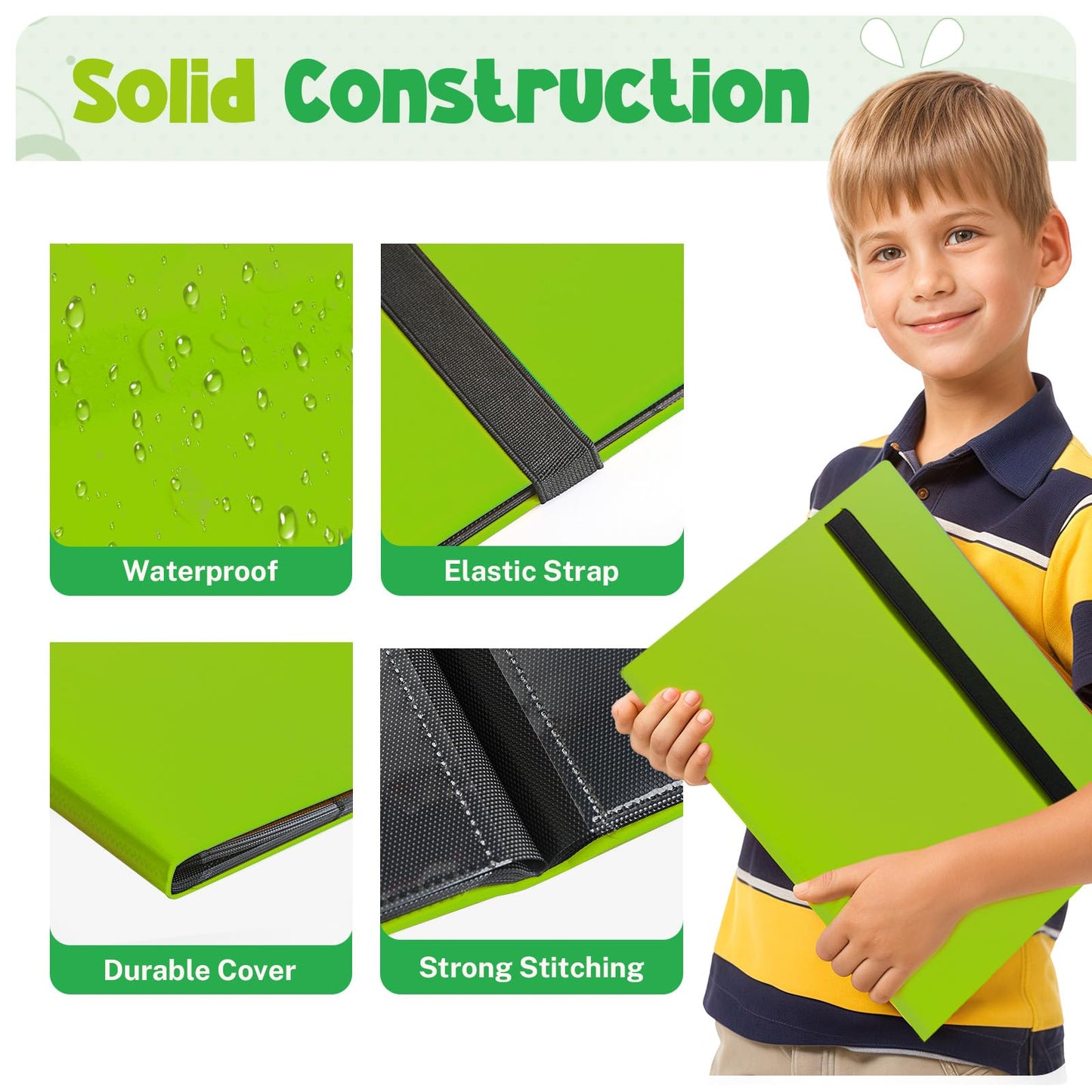 Card Binder  9 Pocket Trading Card Album Folder 20 Pages  360 Card Capacity Sports Card Binder  enhanced Card Binders Compatible with MTG  TCG  Baseball Cards (Green Grass)