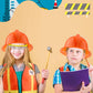 Puteraya 18 Pcs Kids Construction Worker Costume Include 6 Pcs Construction Vests 6 Pcs Construction Hats 6 Pcs Goggles for Care