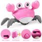 Crawling Crab Baby Girl Toy: Tummy Time Toys For Infant 3 6 9 12 18 24 36 Months, Pink Walking Dancing Sensing Crab For Toddler Age 1 2 3 4, 1St Music Birthday Gifts For Girls
