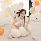 Poutmac 55 Inch Giant Teddy Bear Stuffed Animal White Big Plush Teddy Bear Valentine'S Gift For Girlfriend Soft Stuffed Bear Ani