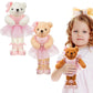 Junkin 3 Pcs Ballerina Bear In Ballet Outfit Dance Recital Gifts, 10 Inch Plush Stuffed Ballerina Animal Toy Doll Long Leg Bear