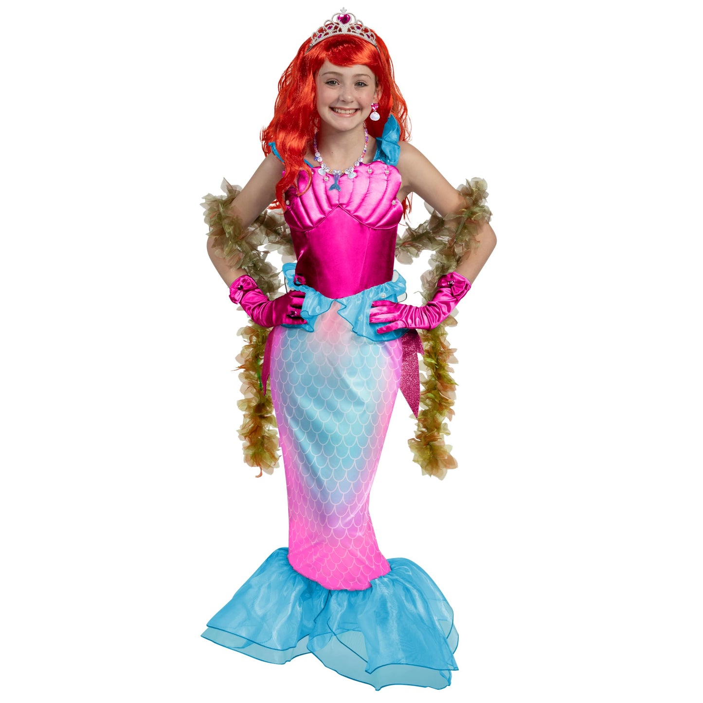 Spooktacular Creations Halloween Mermaid Costume for Girls, Magenta Little Mermaid Dress, Princess Dress Up for Girls 4-6 Toddle