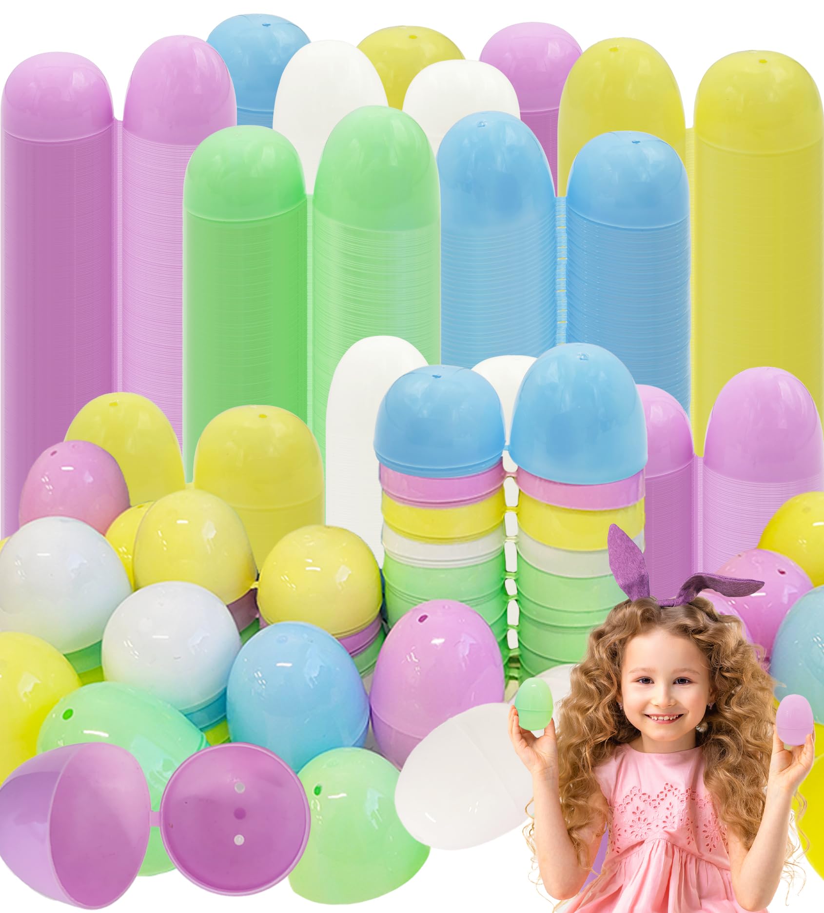 Dreidel Fillable Plastic Easter Eggs - 2.25  Pastel Colors (100-Pack) Perfect for Easter Hunt