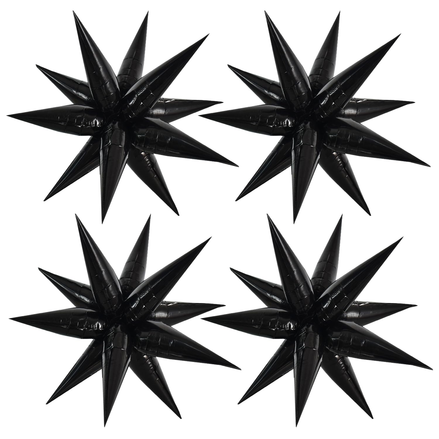 Toniful 26Inch 4D Black Explosion Star Foil Balloons 12Point Star Mylar Balloons For Party Decorations Backdrop Christmas New Ye