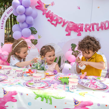 Wernnsai Watercolor Dinosaur Happy Birthday Banner - Dinosaur Birthday Party Decorations For Girls Kids Pre-Strung T-Rex Hanging Wall Decor Dino Party Supplies