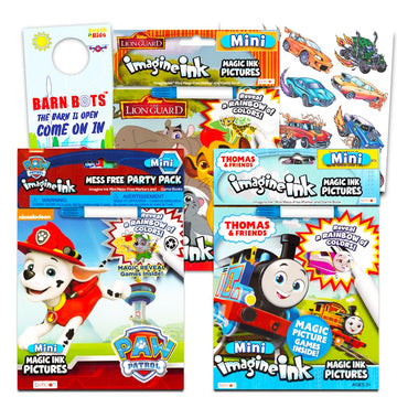 Imagine Ink Coloring Book Set for Toddlers Kids - 3 Magic Ink Books Featuring Paw Patrol, Thomas the Train, Lion Guard with Invi