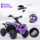 Olakids Ride On Atv, 12V Kids 4 Wheeler Battery Powered Toy Car For Toddlers, Electric Rear Motorized Quad Vehicle For Boys Girls With Led Lights, Music, Horn, High Low Speed, Soft Start (Purple)
