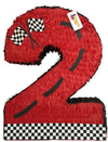 APINATA4U 20 Tall Red Race Car Theme Number Two Pinata - Ignite the Party with Two Fast Racecar Themed Fun! Start Your Engines a