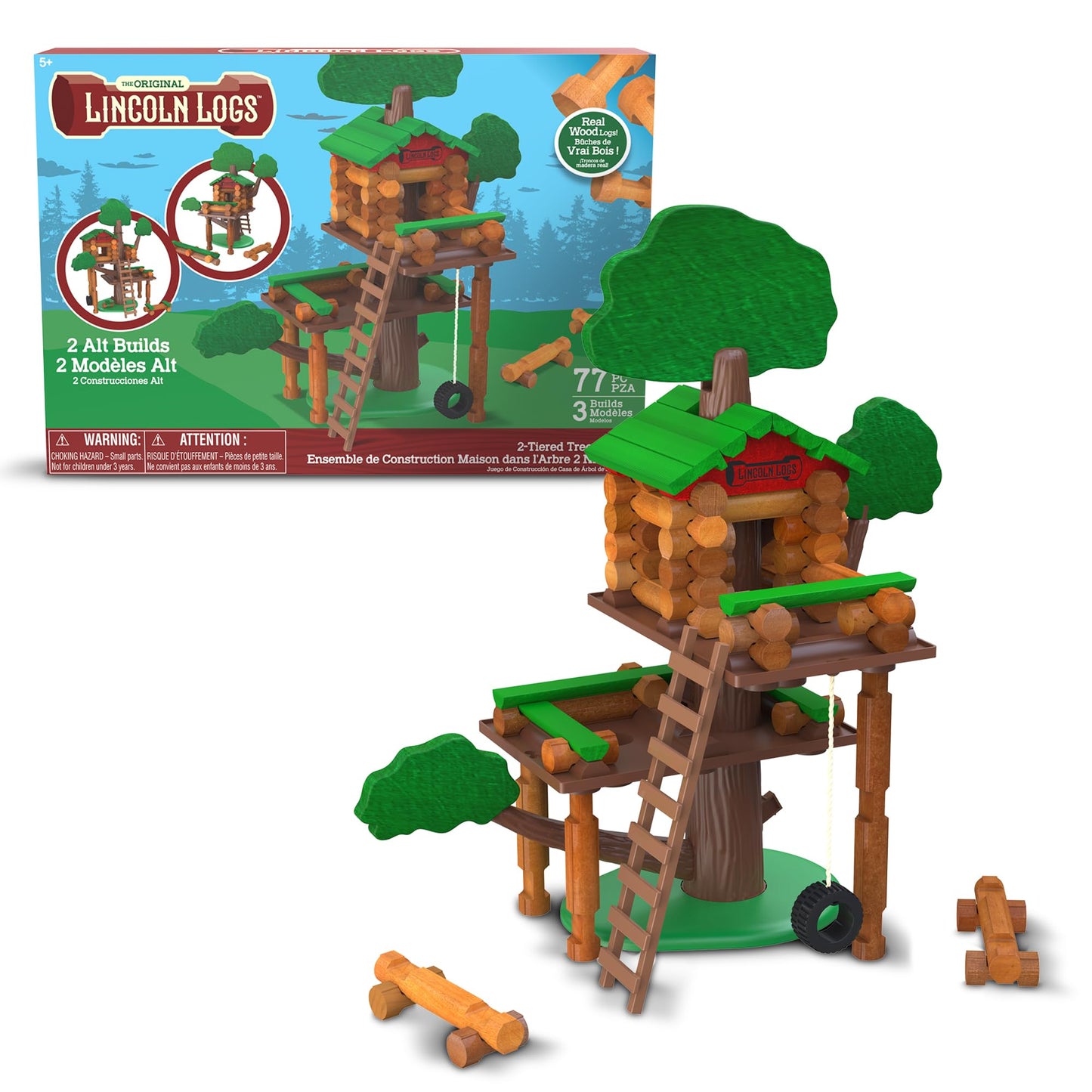 Lincoln Logs 2 Tiered Tree House Building Set, Educational Toy, Gift For Kids, Girls And Boys, Stem Retro Classic Toy