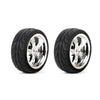 Losi Mounted FR 5-Spoke Wheel Tire 54x26mm Chrome (2), LOS43038
