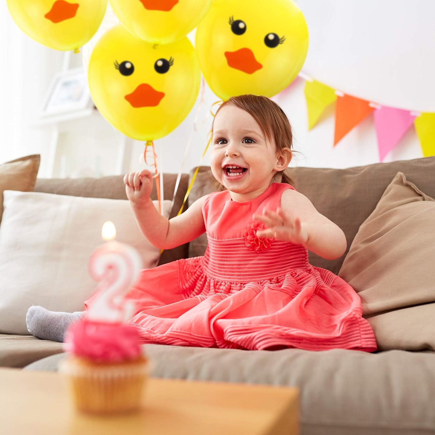 Gejoy 60 Pcs Yellow Duck Balloons, 12" Rubber Latex for Birthday, Baby Shower, Wedding Decorations