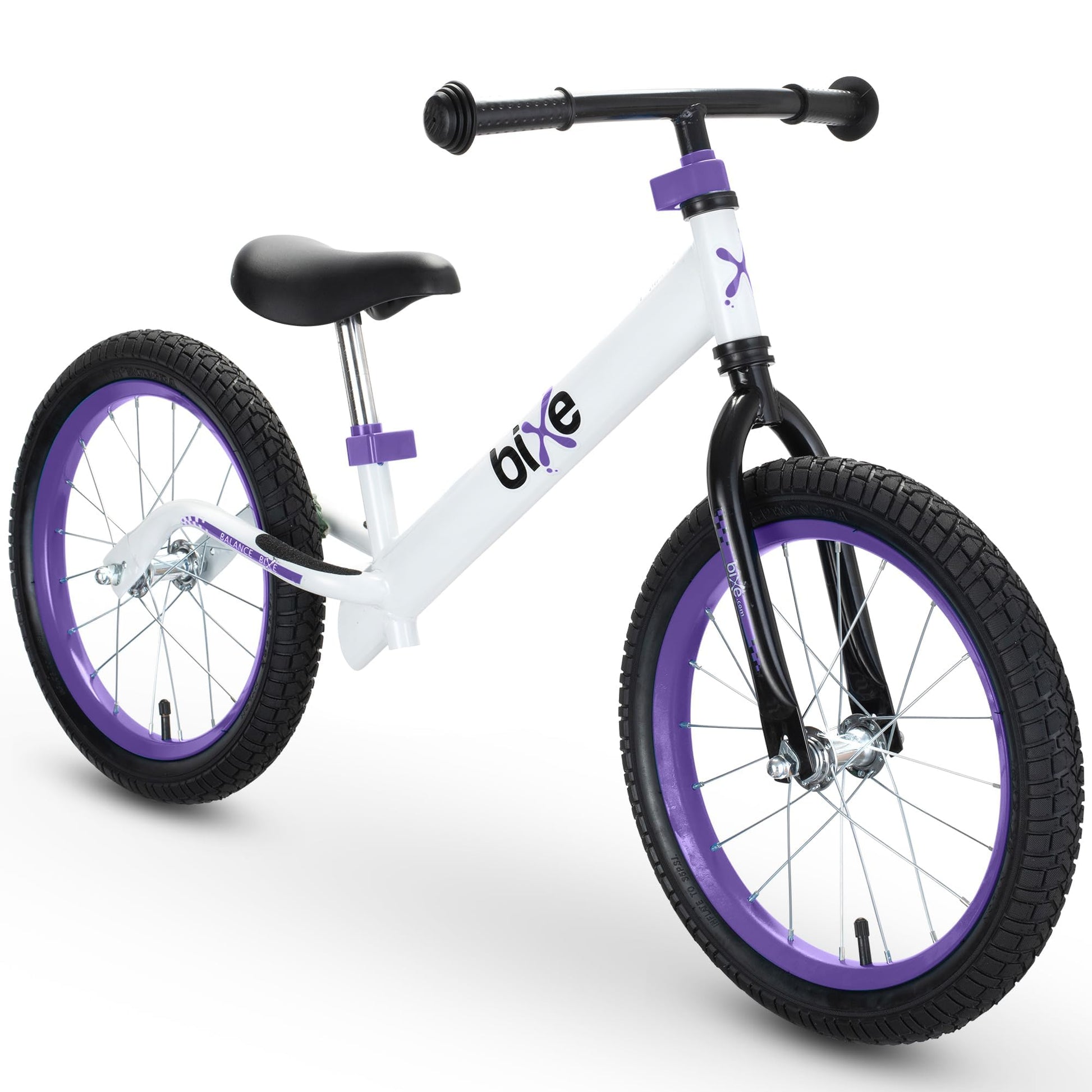 Bixe Balance Bike - 16' (40.6 Cm) Big Kids' Training Bikes - Kids Balance Bike Designed For Children Ages 4 To 9 - No Pedal Push Bicycle For Boys Or Girls - Purple