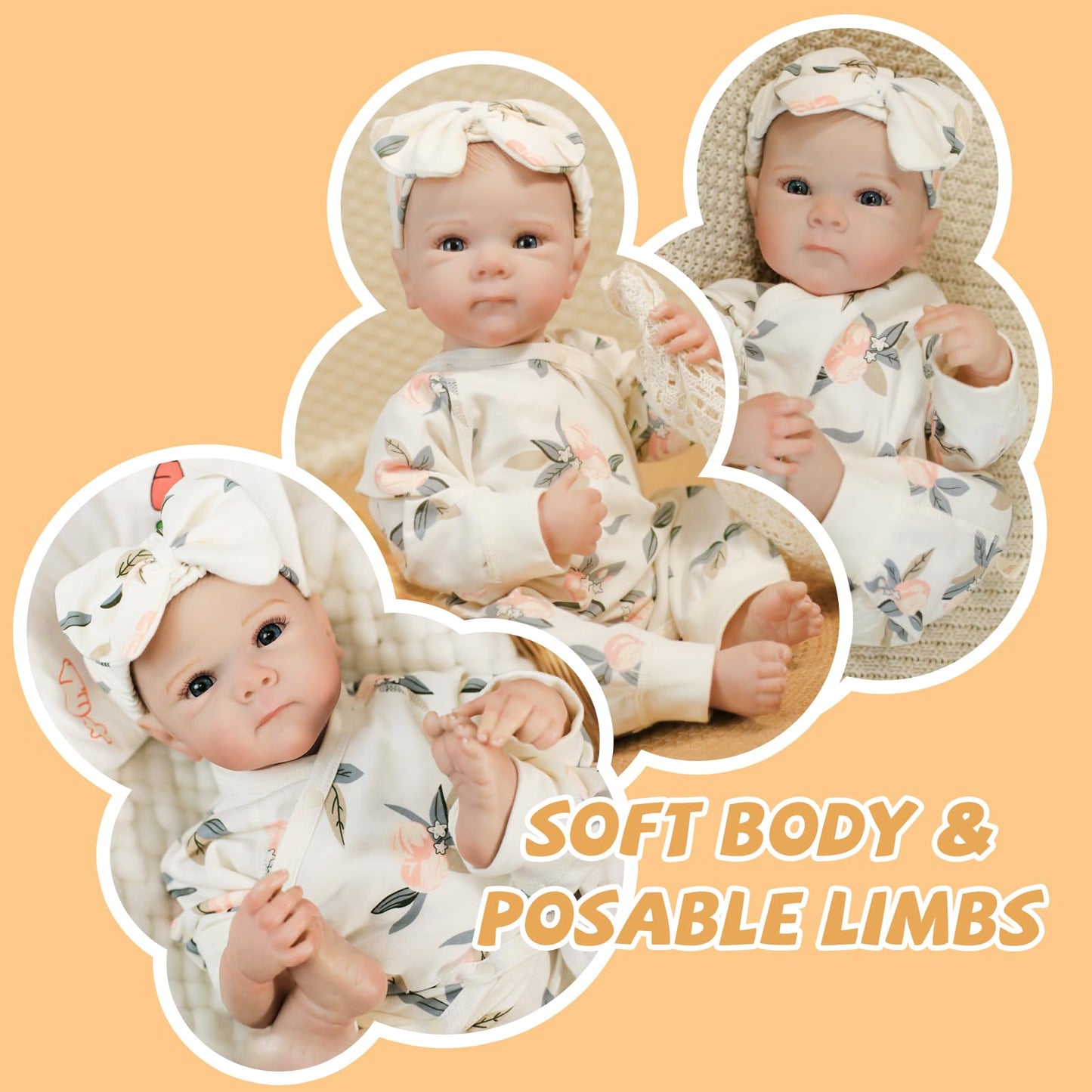 Lifelike Reborn Baby Dolls - 20Inch Soft Vinyl Realistic-Newborn Baby Dolls Poseable Real Life Baby Girls Dolls With Doll Access
