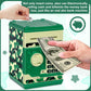 Renvdsa Cartoon Electronic Atm Password Piggy Bank Cash Coin Can Auto Scroll Paper Money Saving Box Gift For Kids (Green Camouflage)